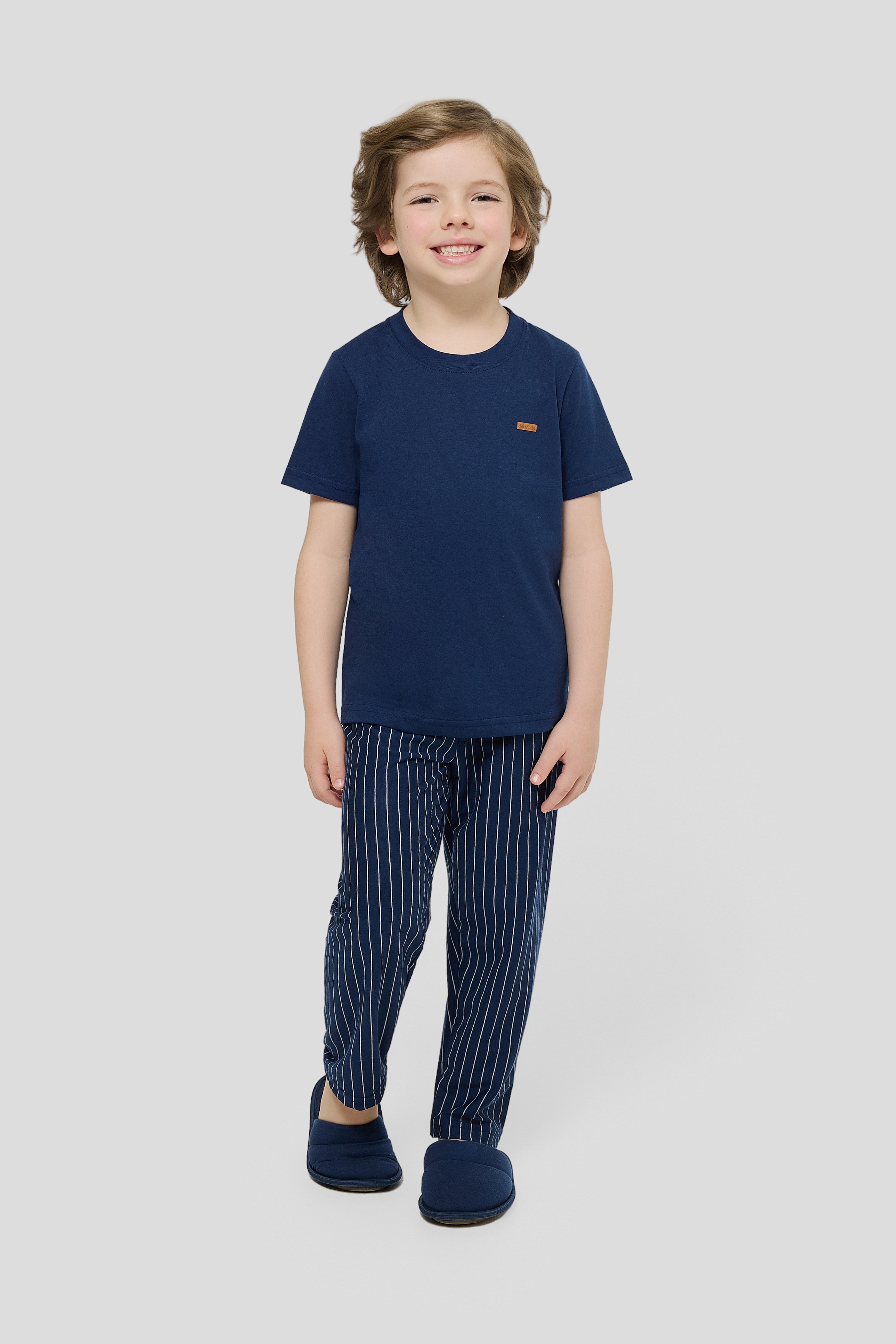 PIJAMA MASC INF MC COM CALCA LACOS - MARINHO