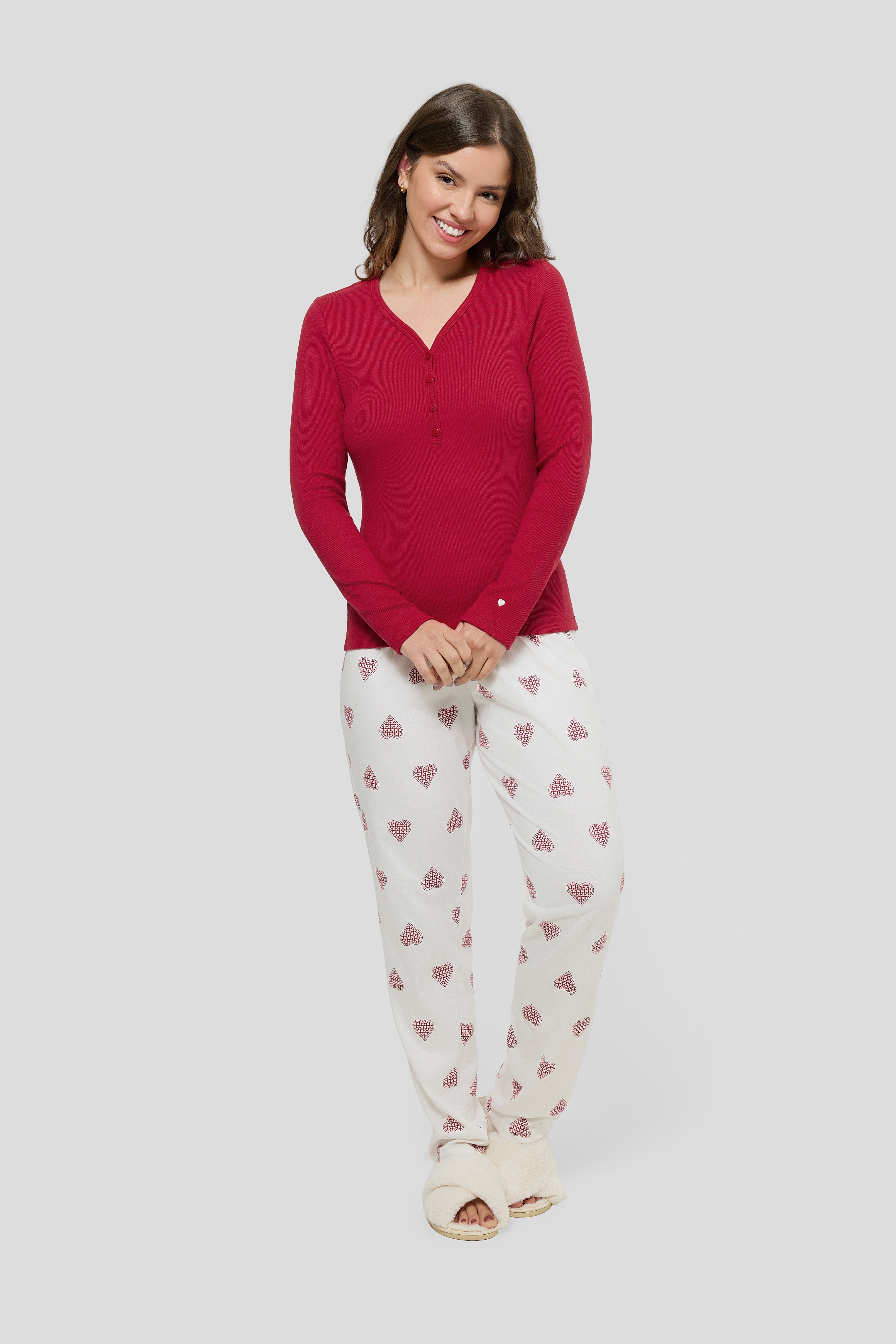 PIJAMA AD FEM MANGA LONGA AMORE