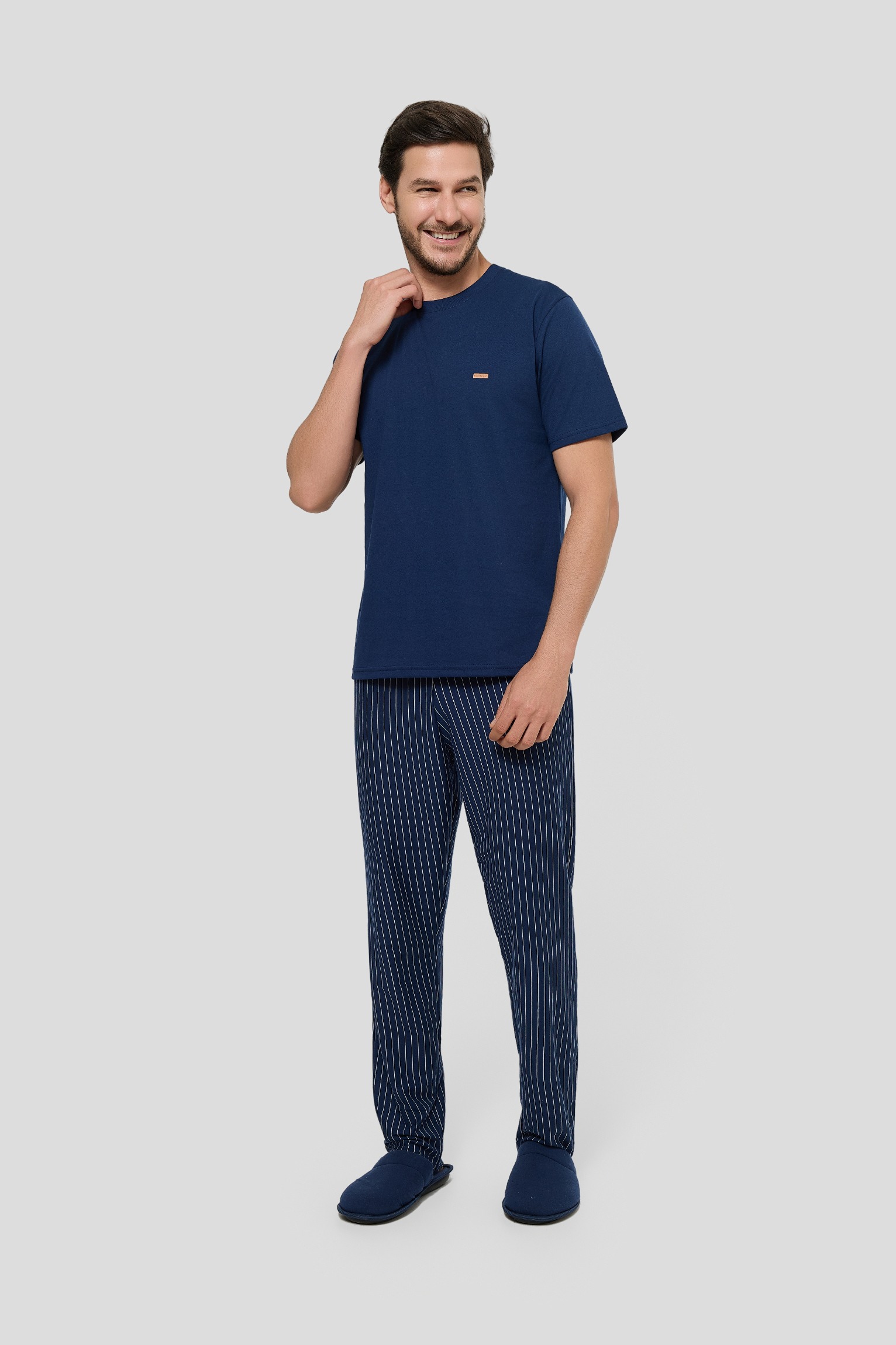 PIJAMA MASC AD MC COM CALCA LACOS