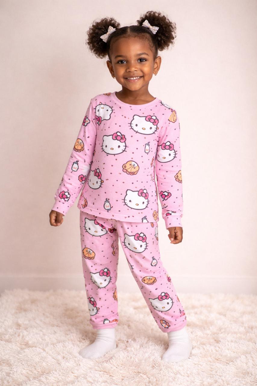 PIJAMA LONGO INFANTIL HELLO KITTY
