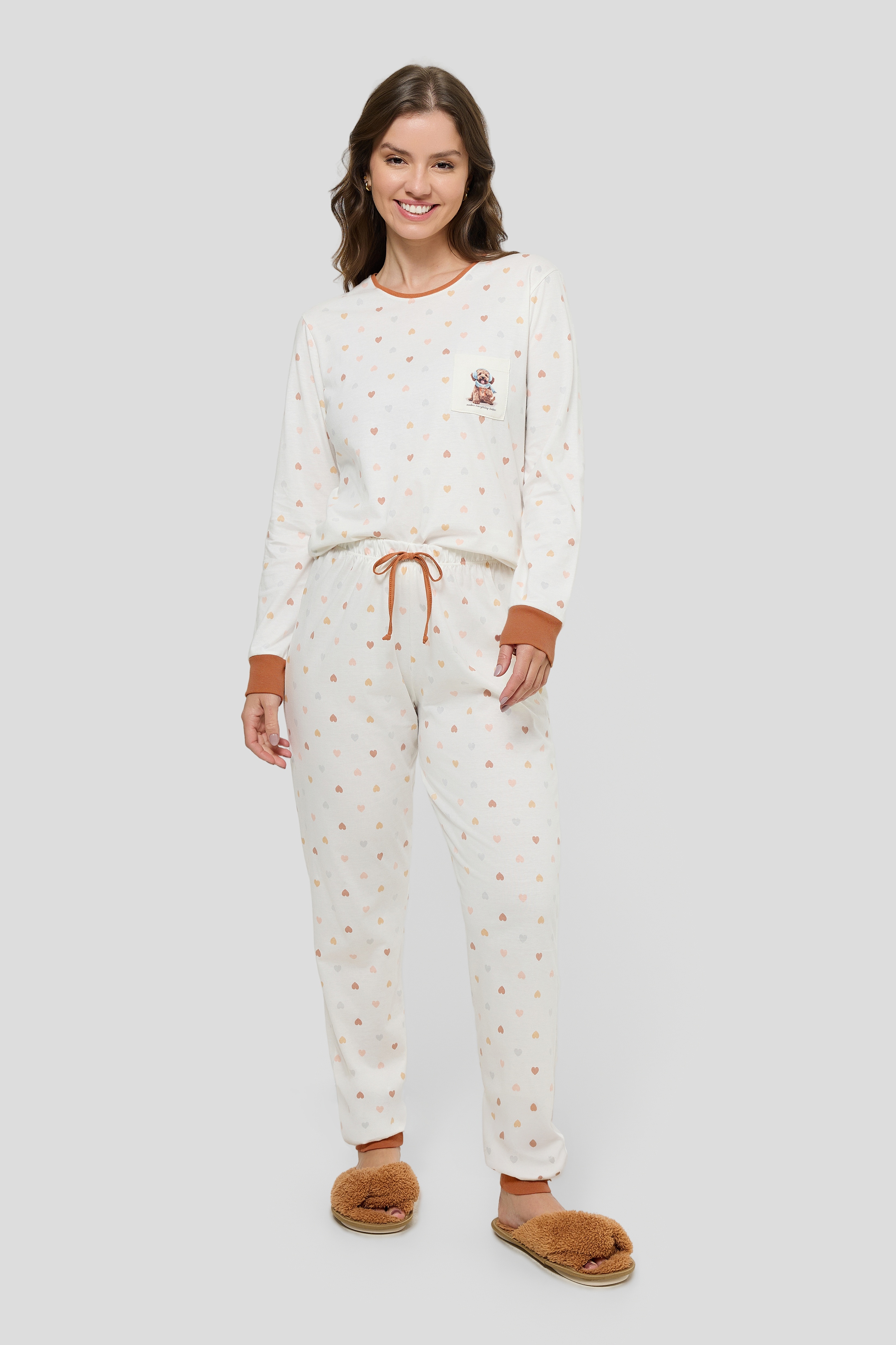 PIJAMA FEM AD LONGO CHOCOLATE